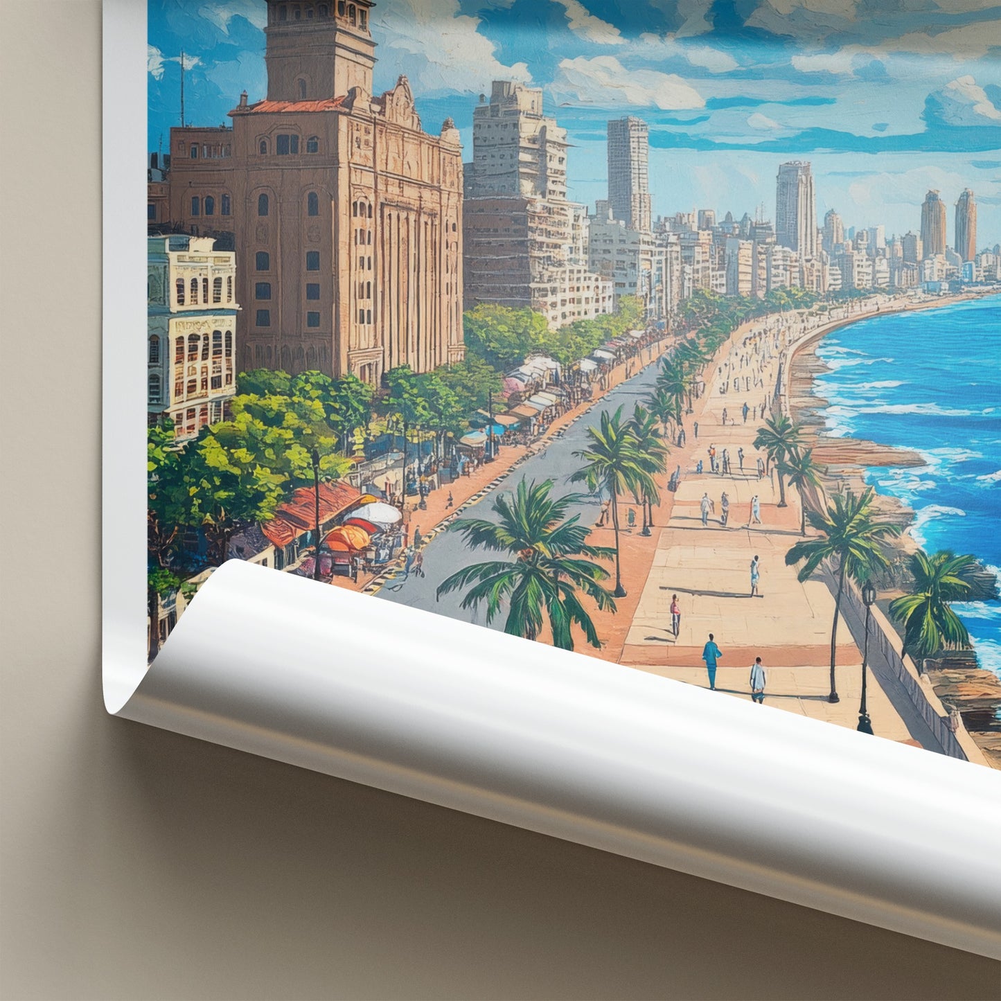 Mumbai Poster - India Fine Art - Maharashtra Historic City Waterfront Gift