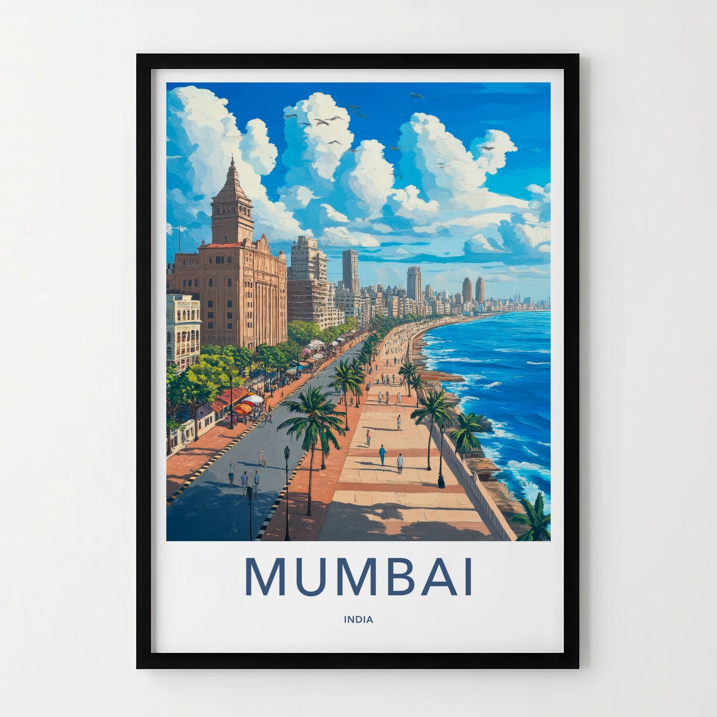 Mumbai Poster - India Fine Art - Maharashtra Historic City Waterfront Gift