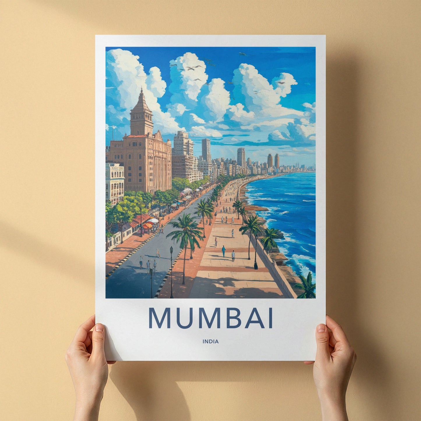 Mumbai Poster - India Fine Art - Maharashtra Historic City Waterfront Gift