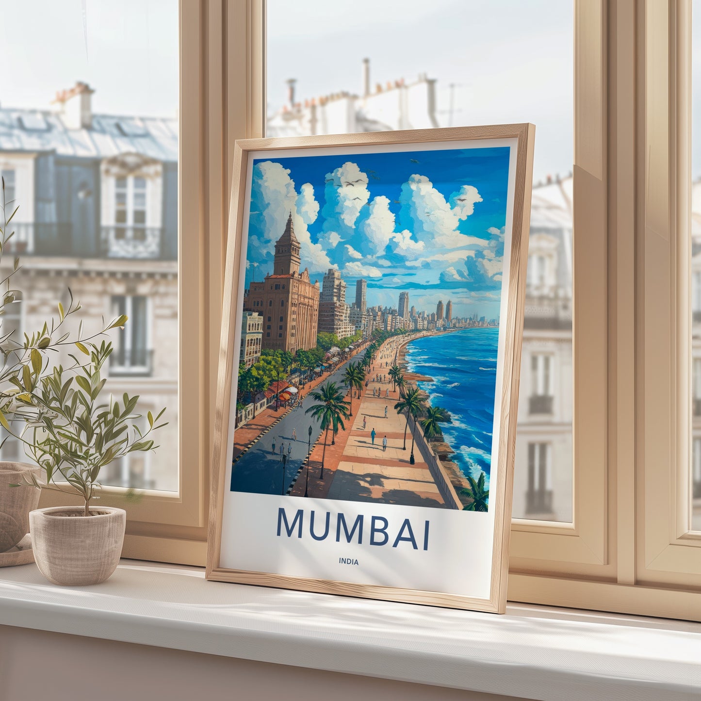Mumbai Poster - India Fine Art - Maharashtra Historic City Waterfront Gift