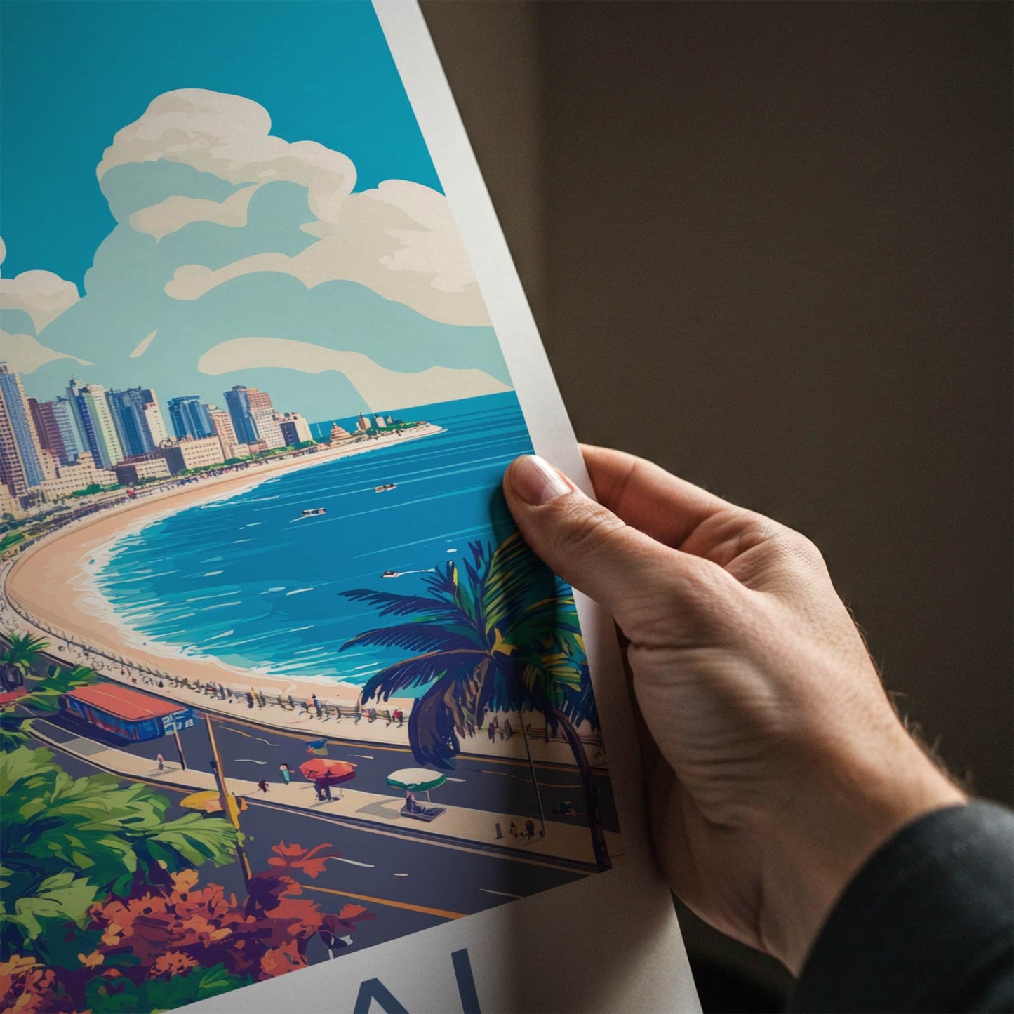 Mumbai Poster - India Travel Art - Maharashtra Beach Skyline Home Decor