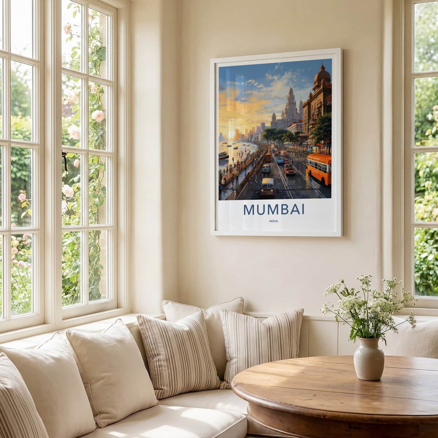 Mumbai Poster - India Wall Art - Maharashtra Coastal Sunset Home Decor