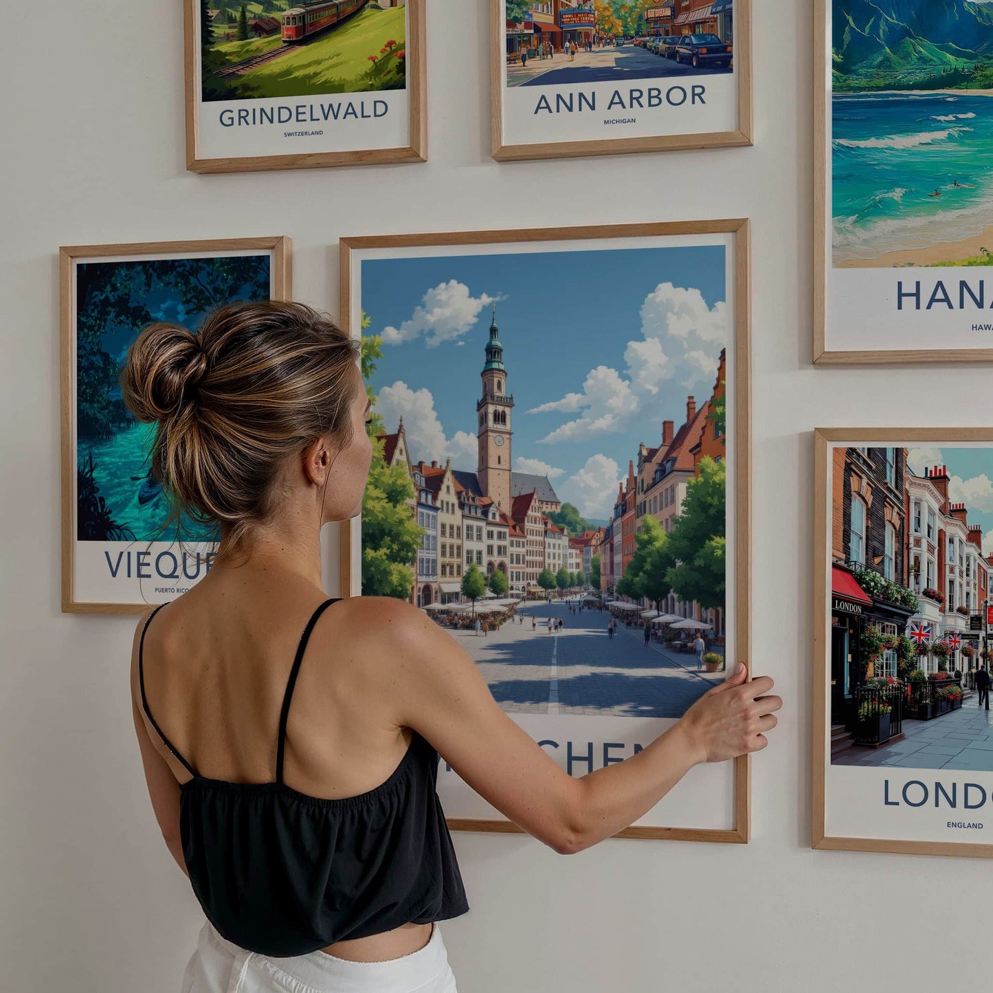 Munchen Poster - Germany Travel Art - Historic Clock Tower Home Decor