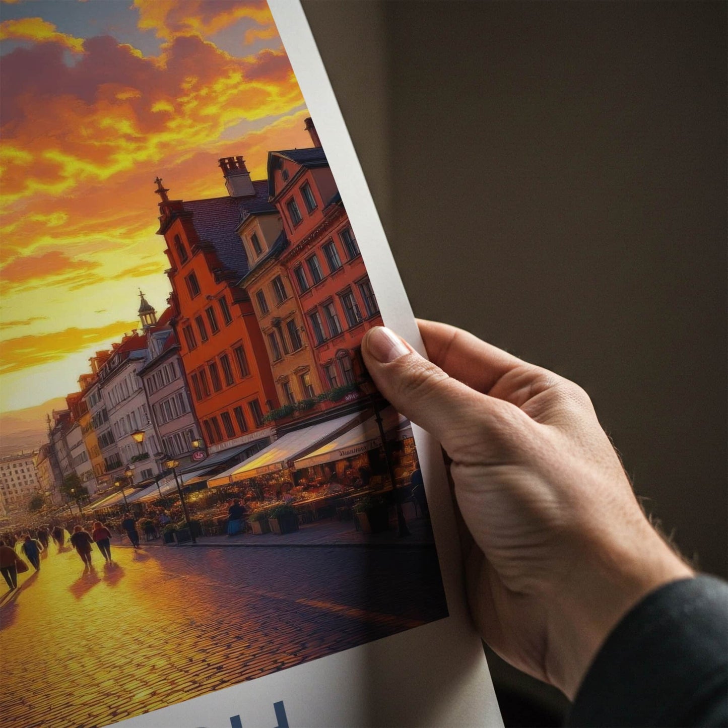 Munich Poster - Germany Travel Art - Golden Hour Cityscape Wall Decor