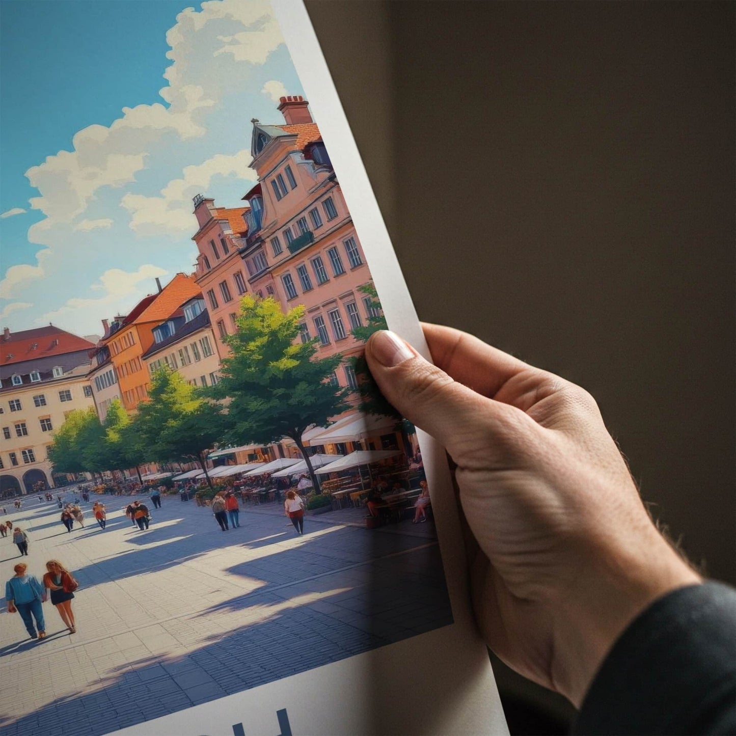 Munich Poster - Germany Travel Art - Historic Town Square Home Decor