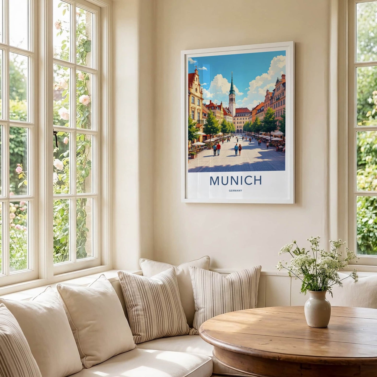 Munich Poster - Germany Travel Art - Historic Town Square Home Decor