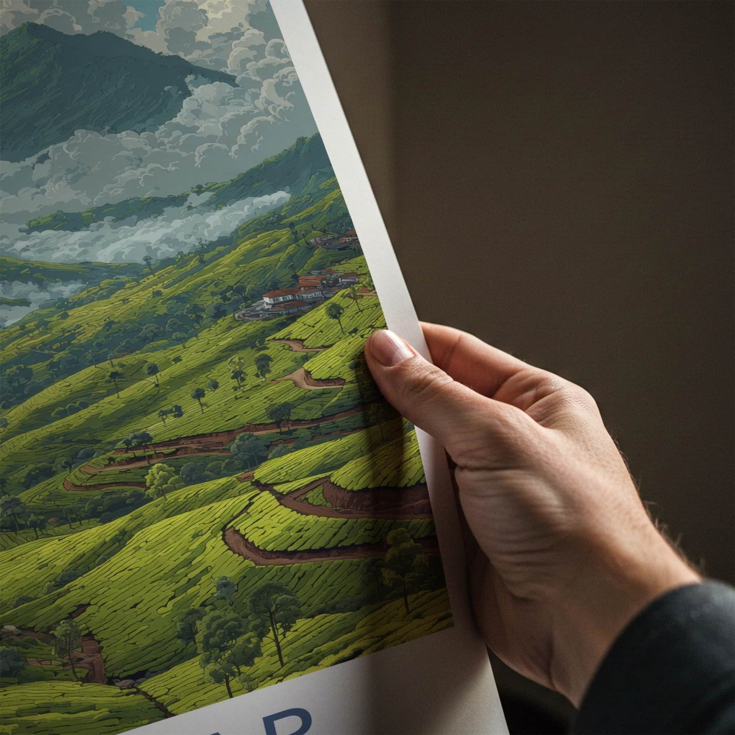 Munnar Poster - India Travel Art - Kerala Tea Plantation Home Decor