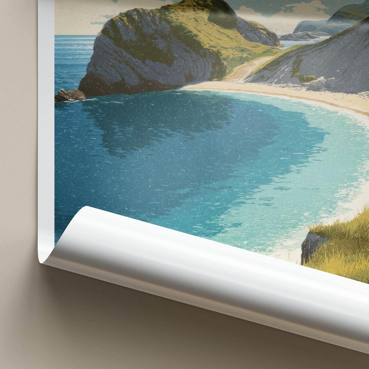 Mupe Bay Poster - England Travel Art - Sandy Cove Waters Home Decor
