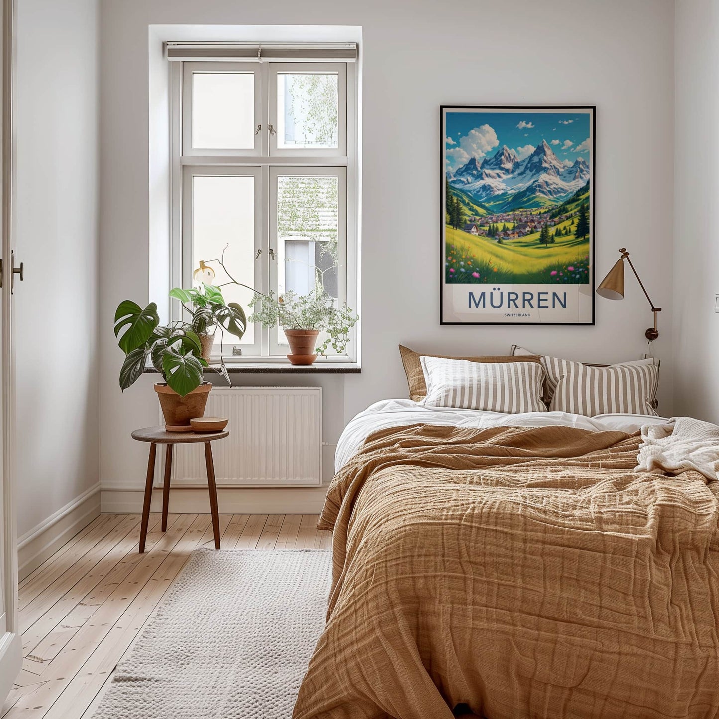 Murren Poster - Switzerland Travel Art - Mountain Village Vista Wall Decor