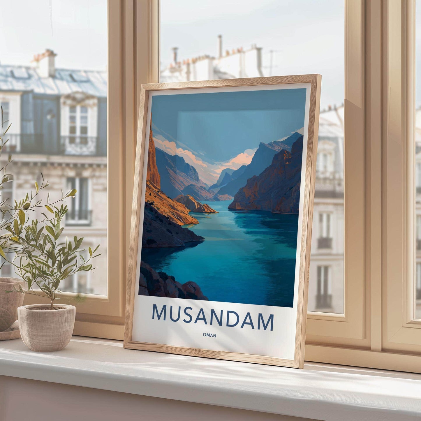 MUSANDAM Poster - Oman Travel Art - Dramatic Fjord Landscape Home Decor