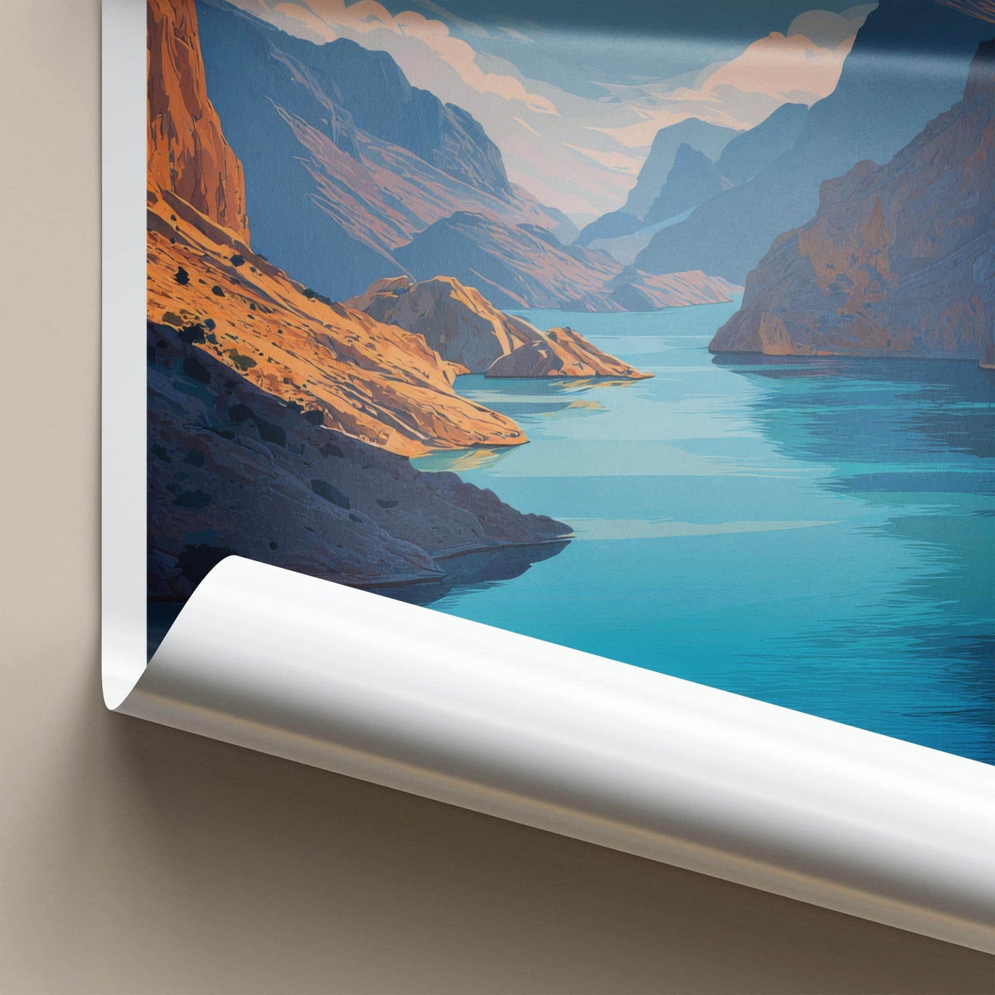 MUSANDAM Poster - Oman Travel Art - Dramatic Fjord Landscape Home Decor