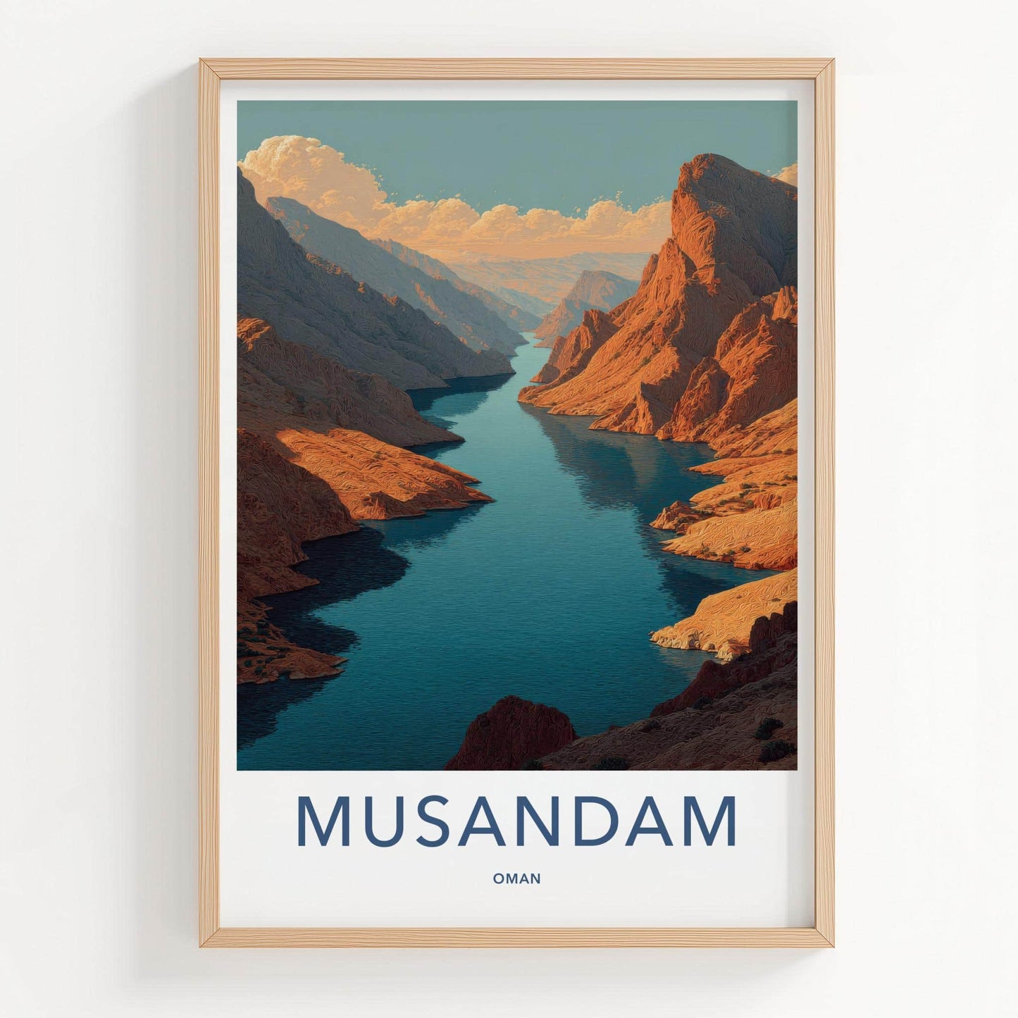 Musandam Poster - Oman Travel Art - Majestic Fjord Landscape Home Decor