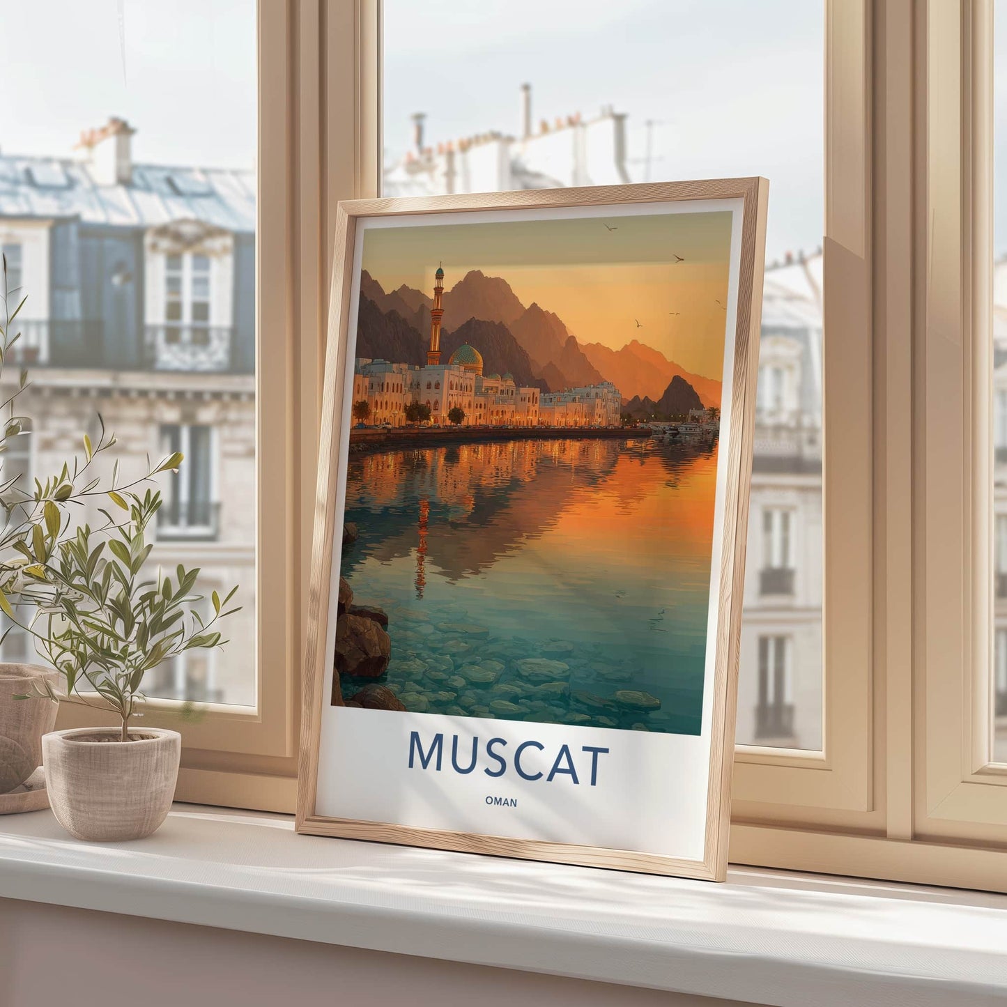 Muscat Poster - Oman Wall Art - Sunset Cityscape Wall Decor