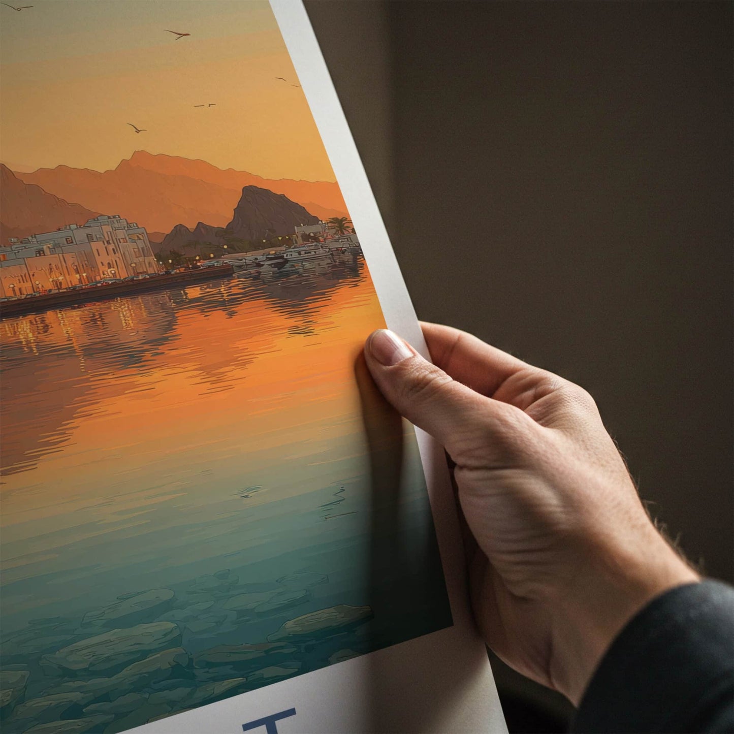 Muscat Poster - Oman Wall Art - Sunset Cityscape Wall Decor