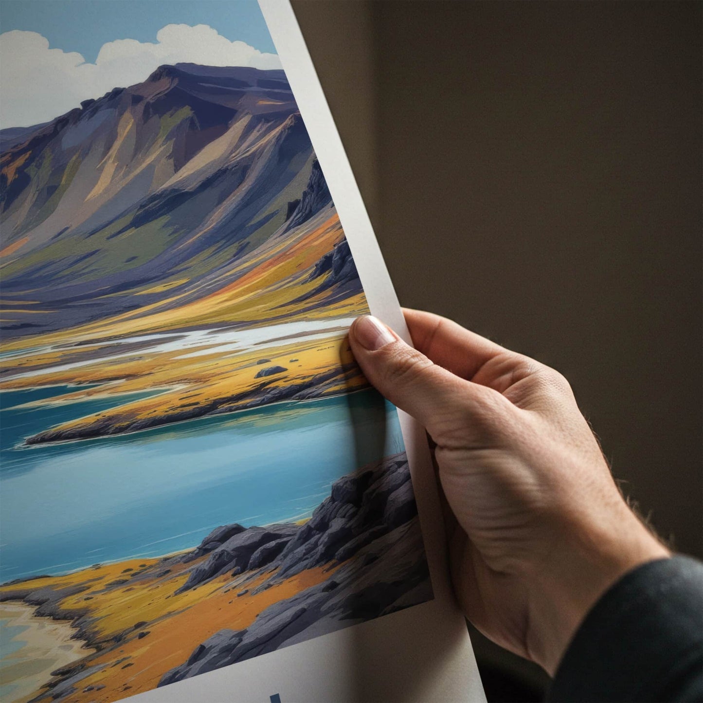 Myvatn Poster - Iceland Travel Art - Steaming Geothermal Lake Wall Decor