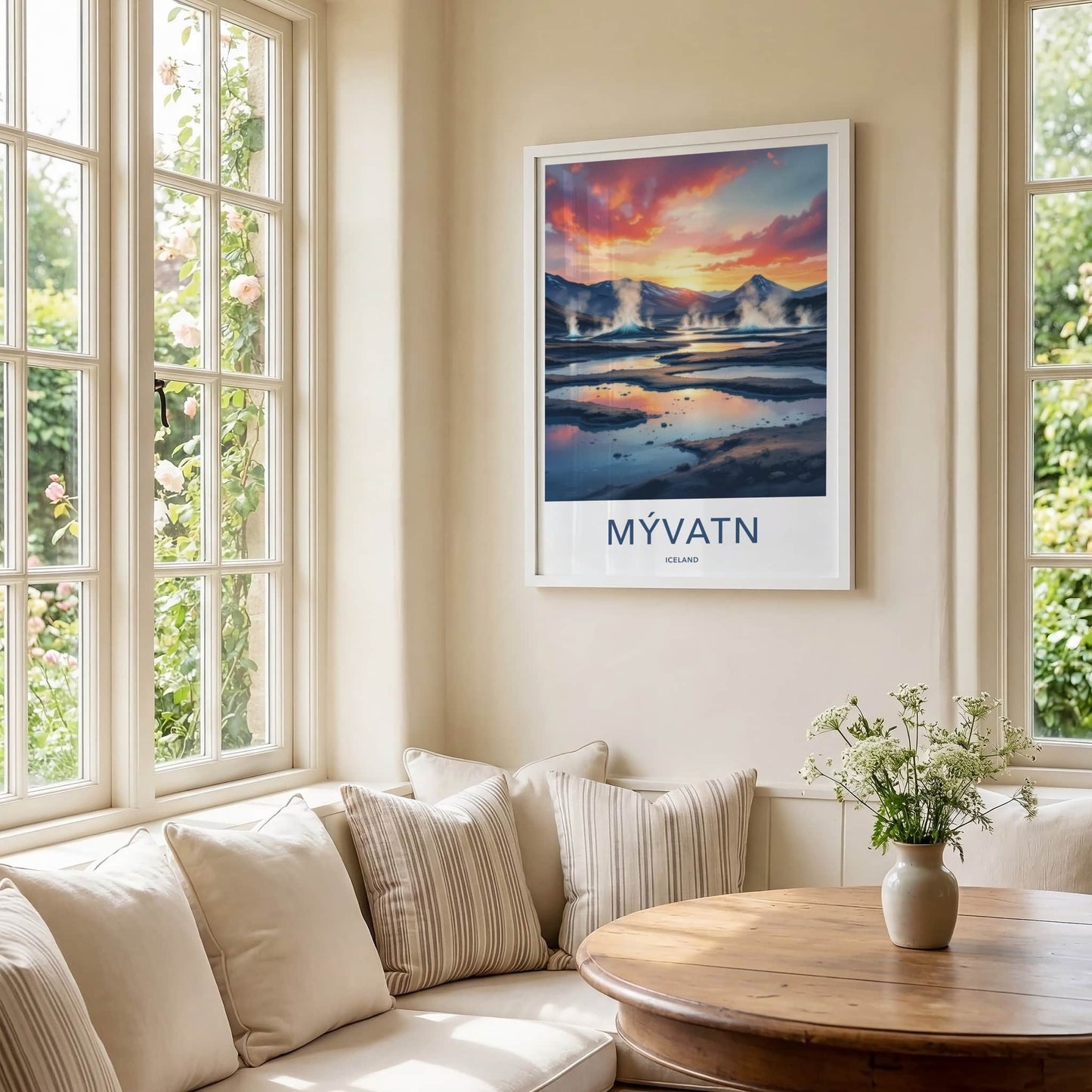 Myvatn Poster - Iceland Wall Art - Vibrant Geothermal Landscape Home Decor