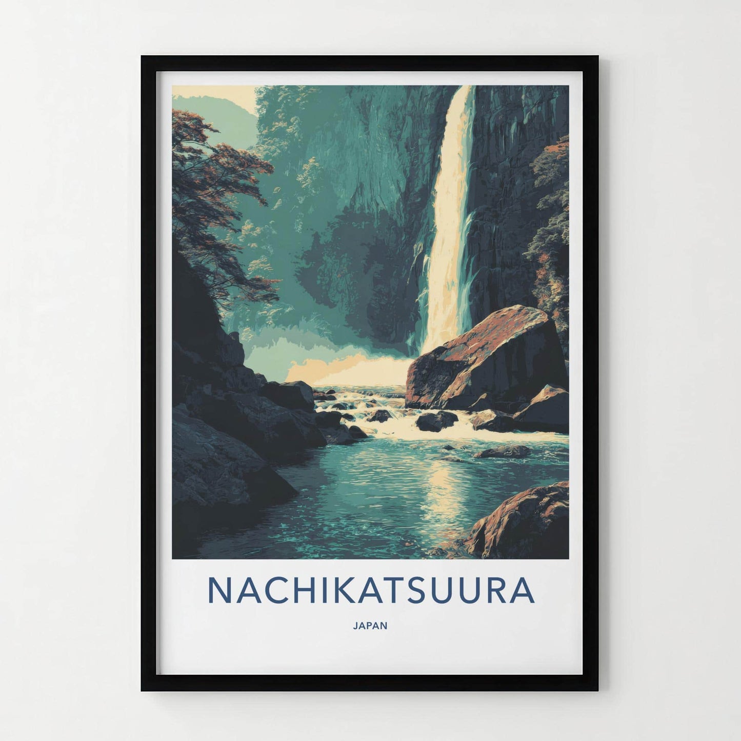 Nachikatsuura Poster - Japan Wall Art - Majestic Waterfall Scene Home Decor