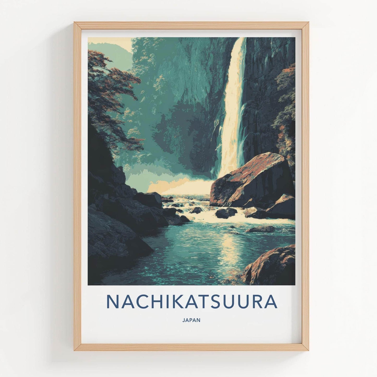 Nachikatsuura Poster - Japan Wall Art - Majestic Waterfall Scene Home Decor