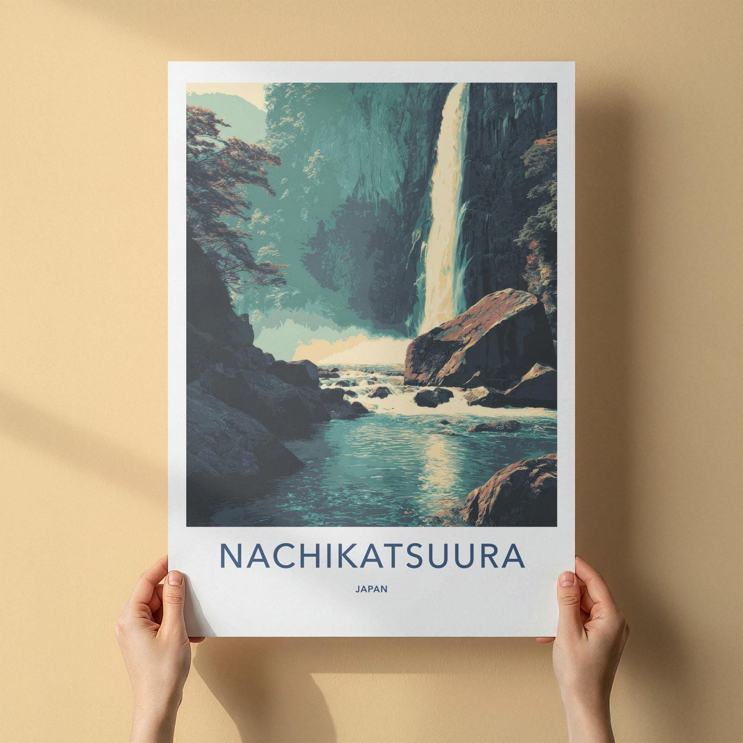Nachikatsuura Poster - Japan Wall Art - Majestic Waterfall Scene Home Decor