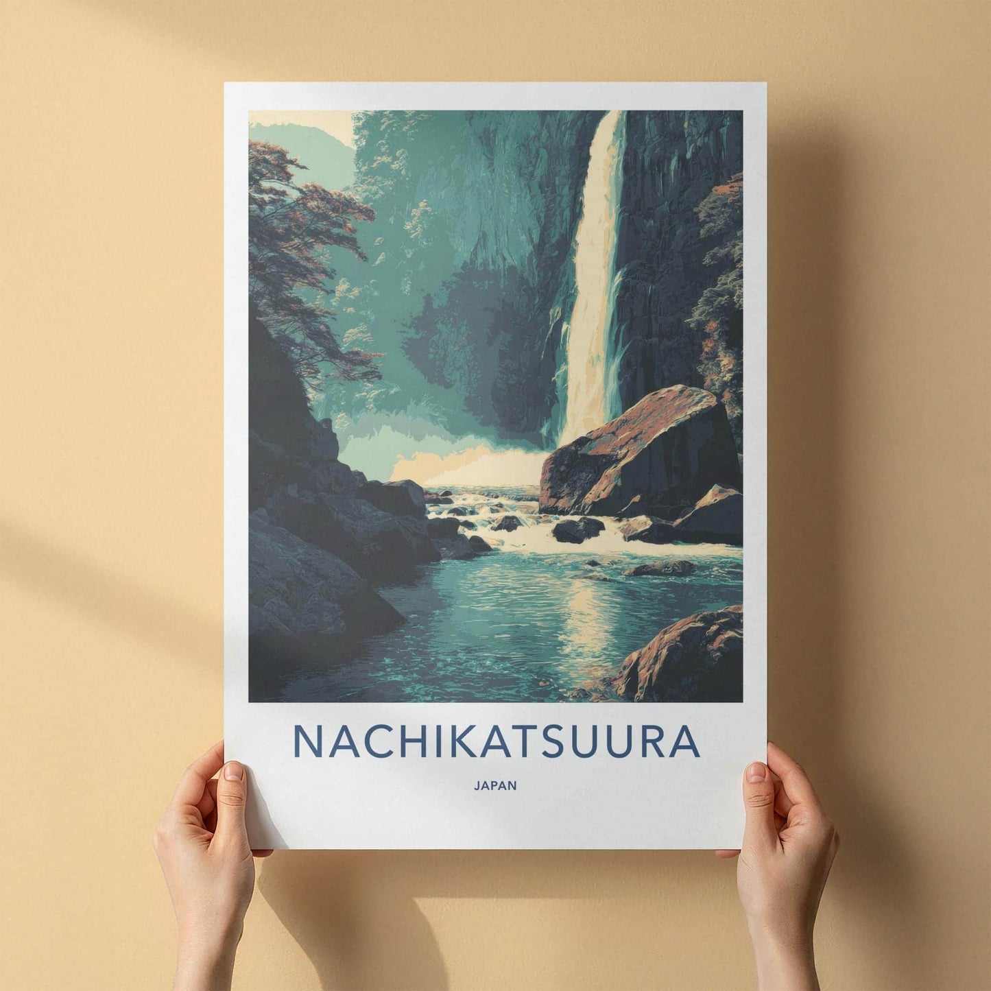 Nachikatsuura Poster - Japan Wall Art - Majestic Waterfall Scene Home Decor