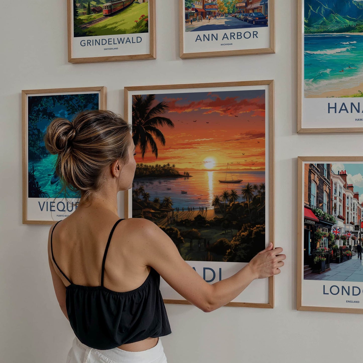 Nadi Poster - Fiji Art Print - Tropical Beach Sunset Home Decor