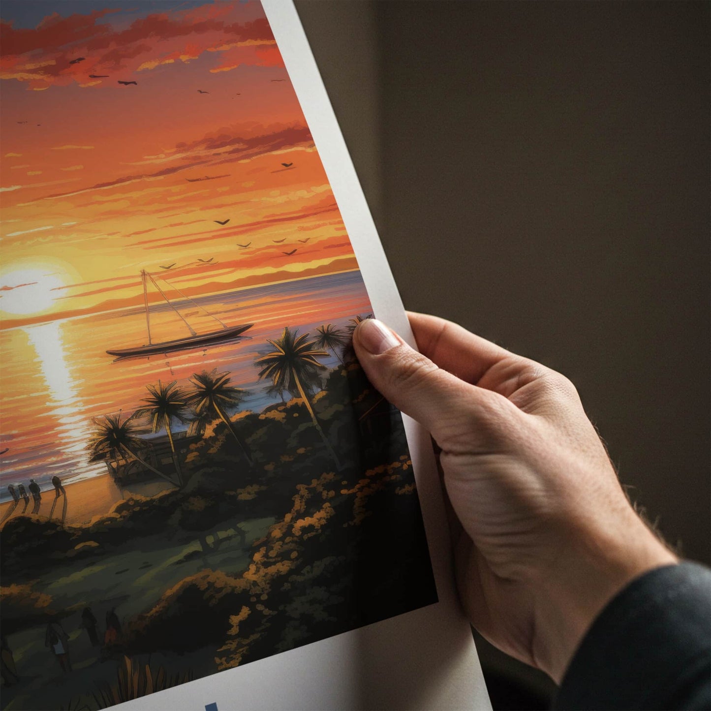 Nadi Poster - Fiji Art Print - Tropical Beach Sunset Home Decor