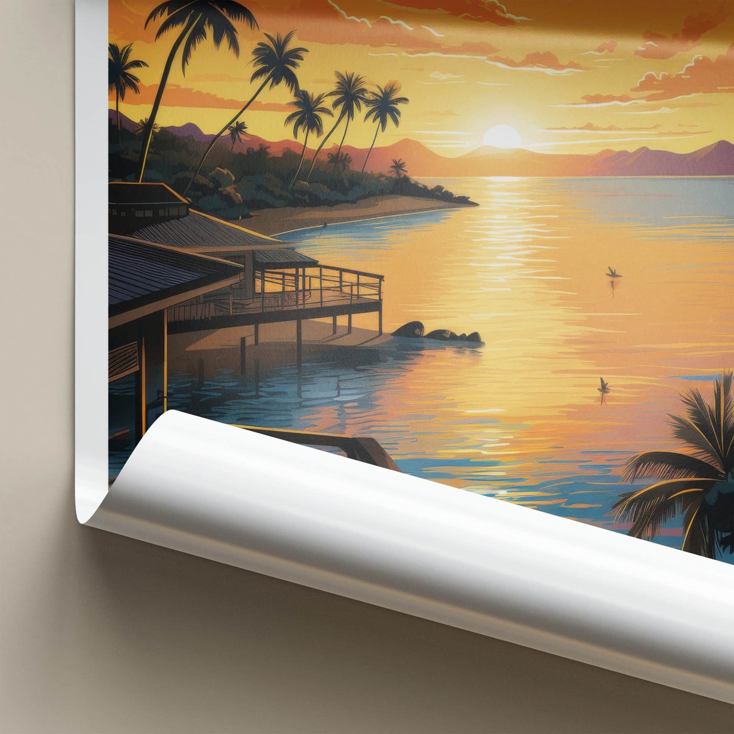 Nadi Poster - Fiji Travel Art - Tropical Sunset Bay Home Decor