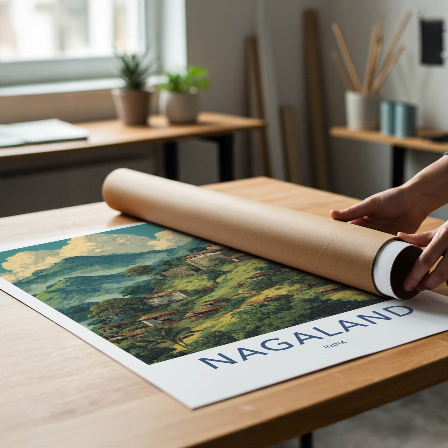 Nagaland Poster - India Lush Green Huts Gallery Art