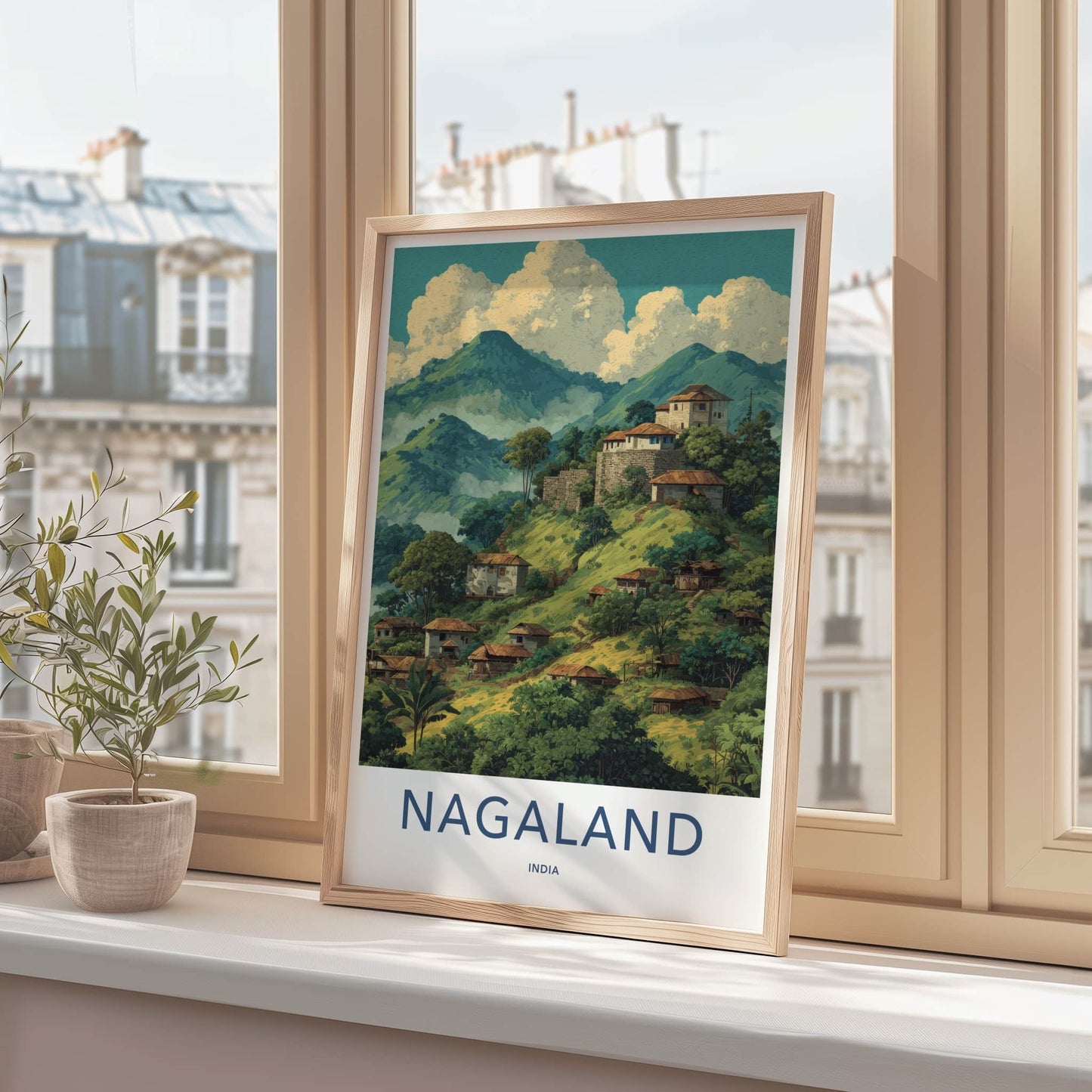 Nagaland Poster - India Lush Green Huts Gallery Art