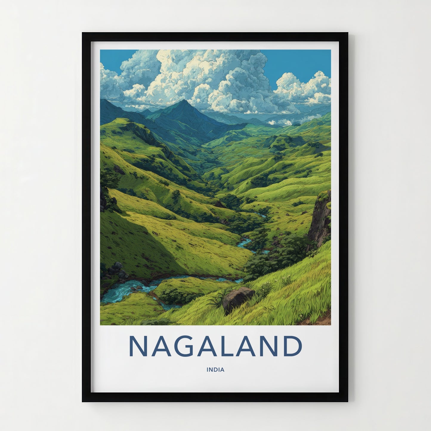 Nagaland Poster - India Travel Art - Green Valleys River Gallery Art