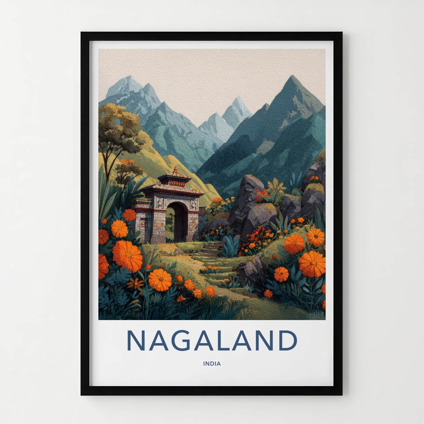 Nagaland Poster - India Travel Art - Nagaland Arch Mountains Home Decor
