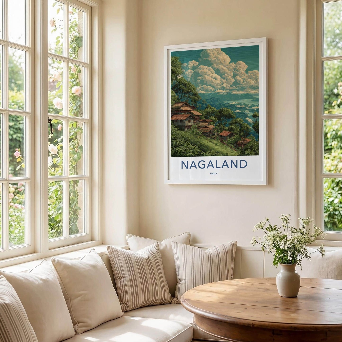 Nagaland Poster - India Travel Art - Nagaland Hillside Village Home Decor