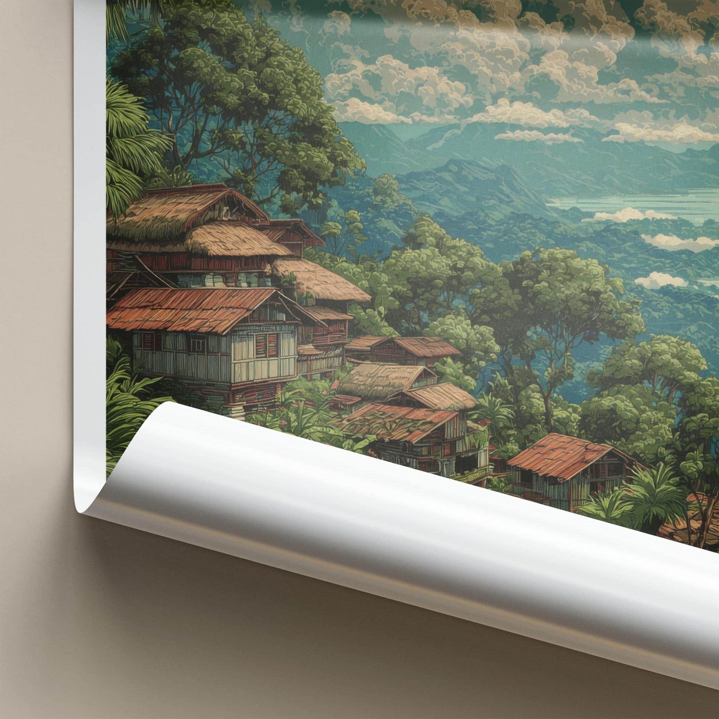 Nagaland Poster - India Travel Art - Nagaland Hillside Village Home Decor