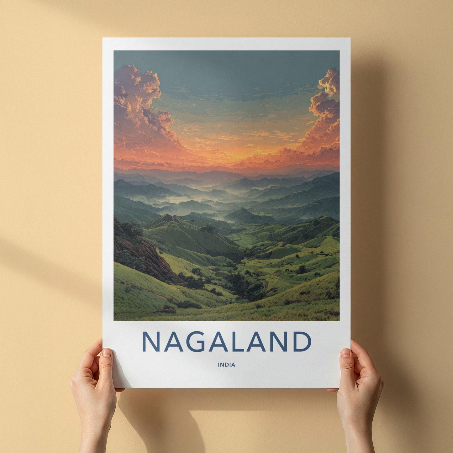 Nagaland Poster - India Travel Art - Nagaland Misty Mountains Home Decor