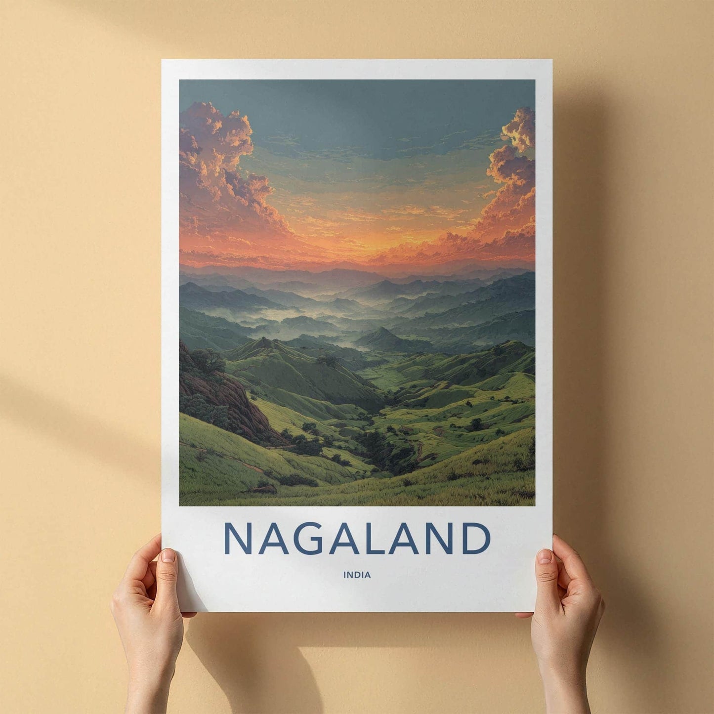 Nagaland Poster - India Travel Art - Nagaland Misty Mountains Home Decor