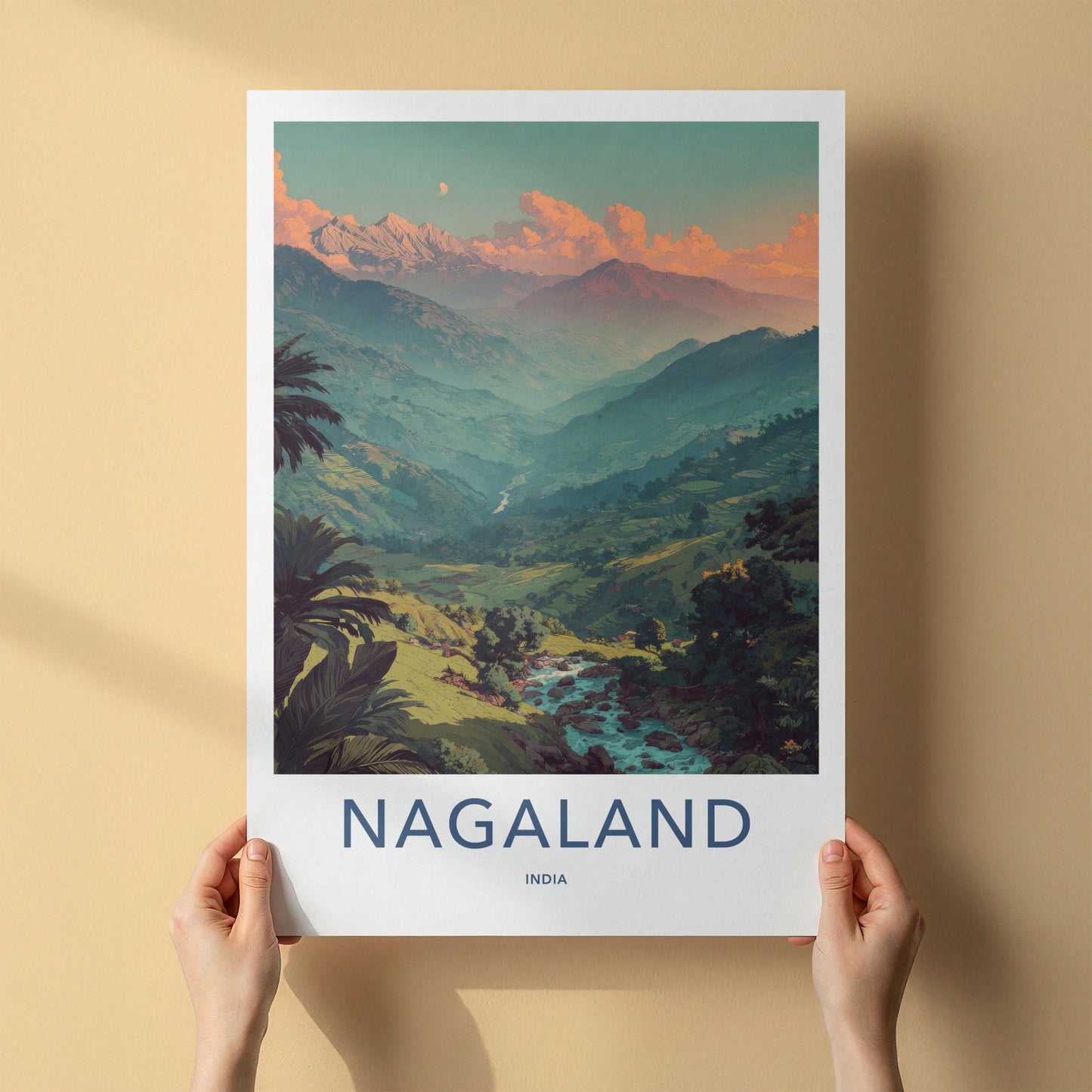 Nagaland Poster - India Travel Art - Nagaland Mountain Valley Home Decor