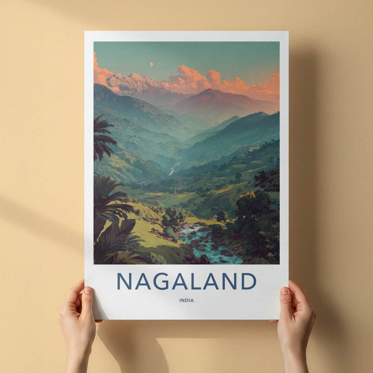 Nagaland Poster - India Travel Art - Nagaland Mountain Valley Home Decor