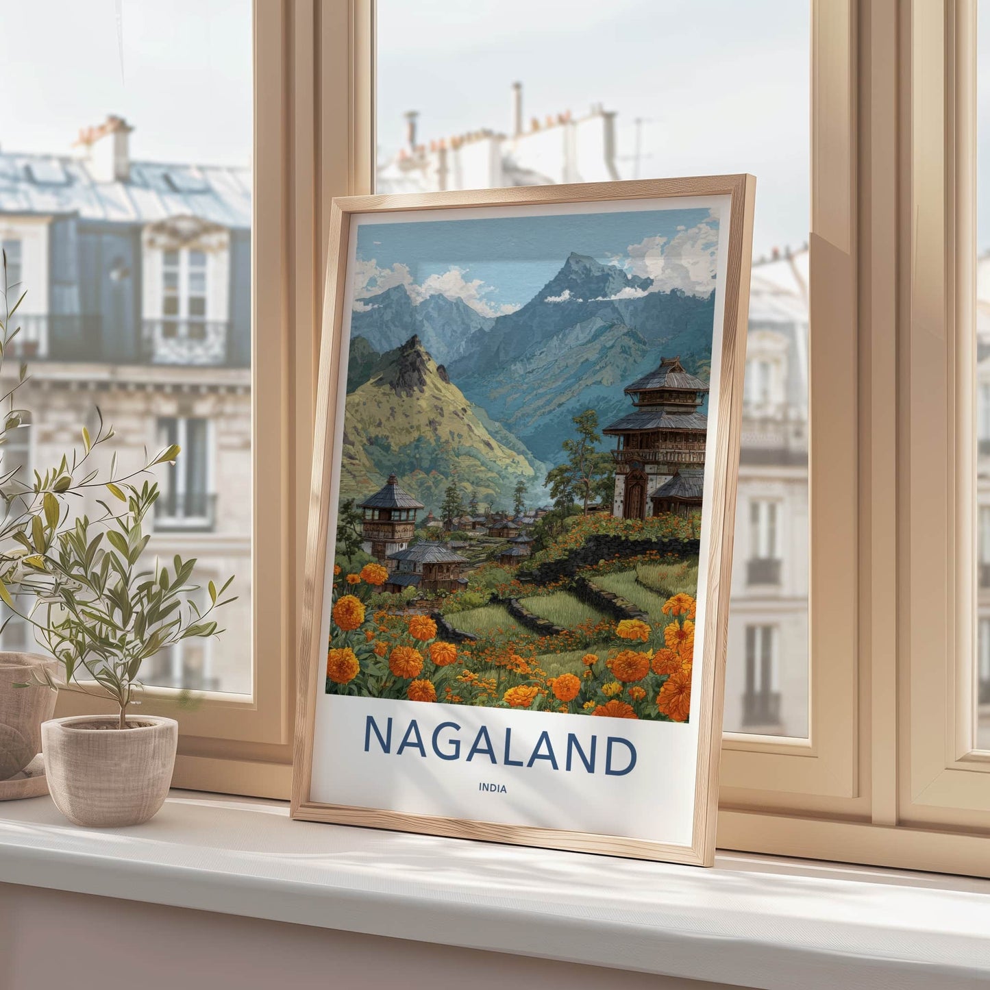 Nagaland Poster - India Travel Art - Nagaland Mountain Village Home Decor