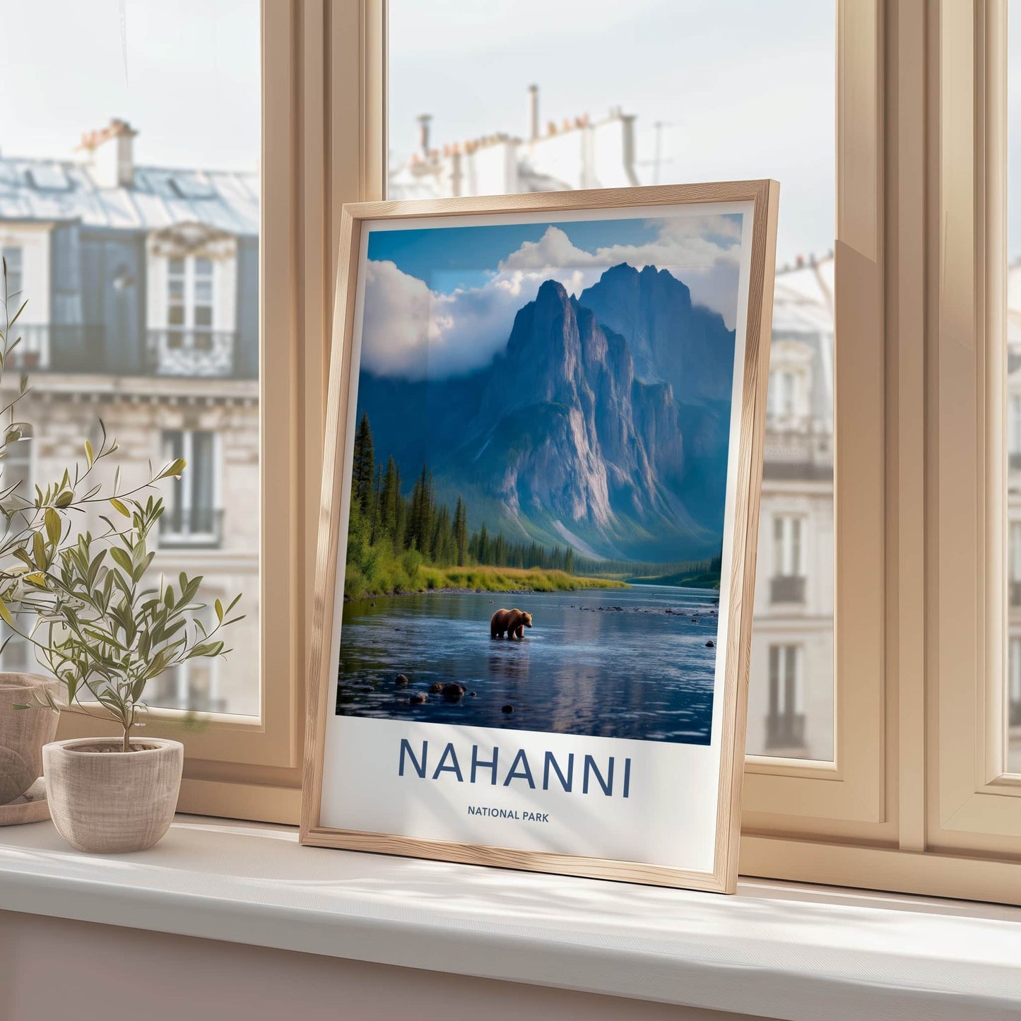 Nahanni National Park Poster - Canada Travel Art - Grizzly Mountain River Home Decor