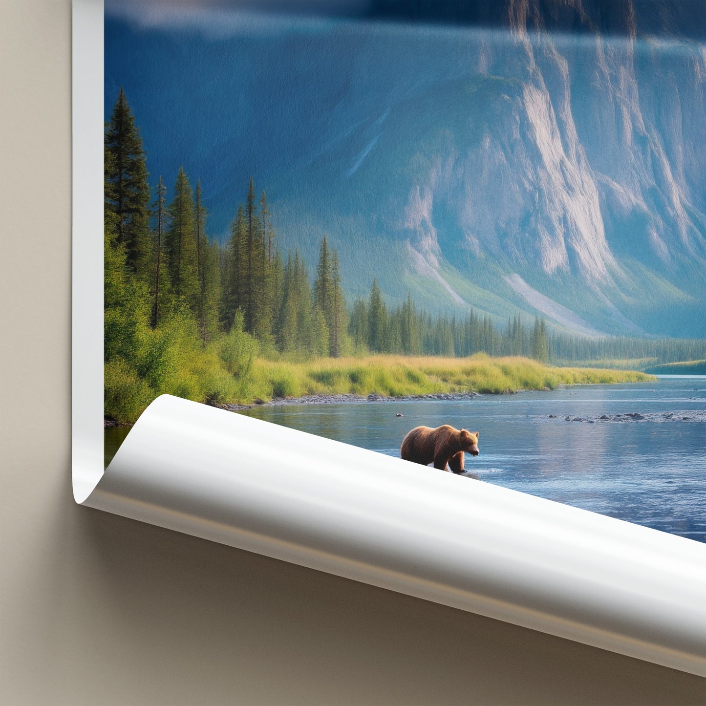 Nahanni National Park Poster - Canada Travel Art - Grizzly Mountain River Home Decor