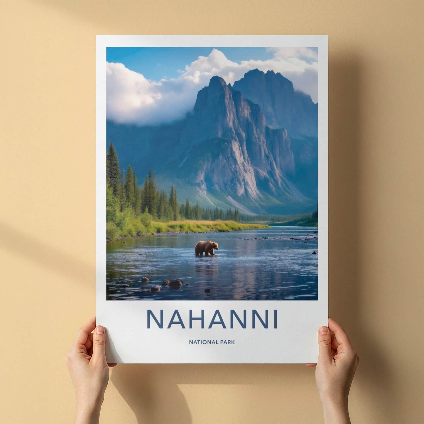 Nahanni National Park Poster - Canada Travel Art - Grizzly Mountain River Home Decor