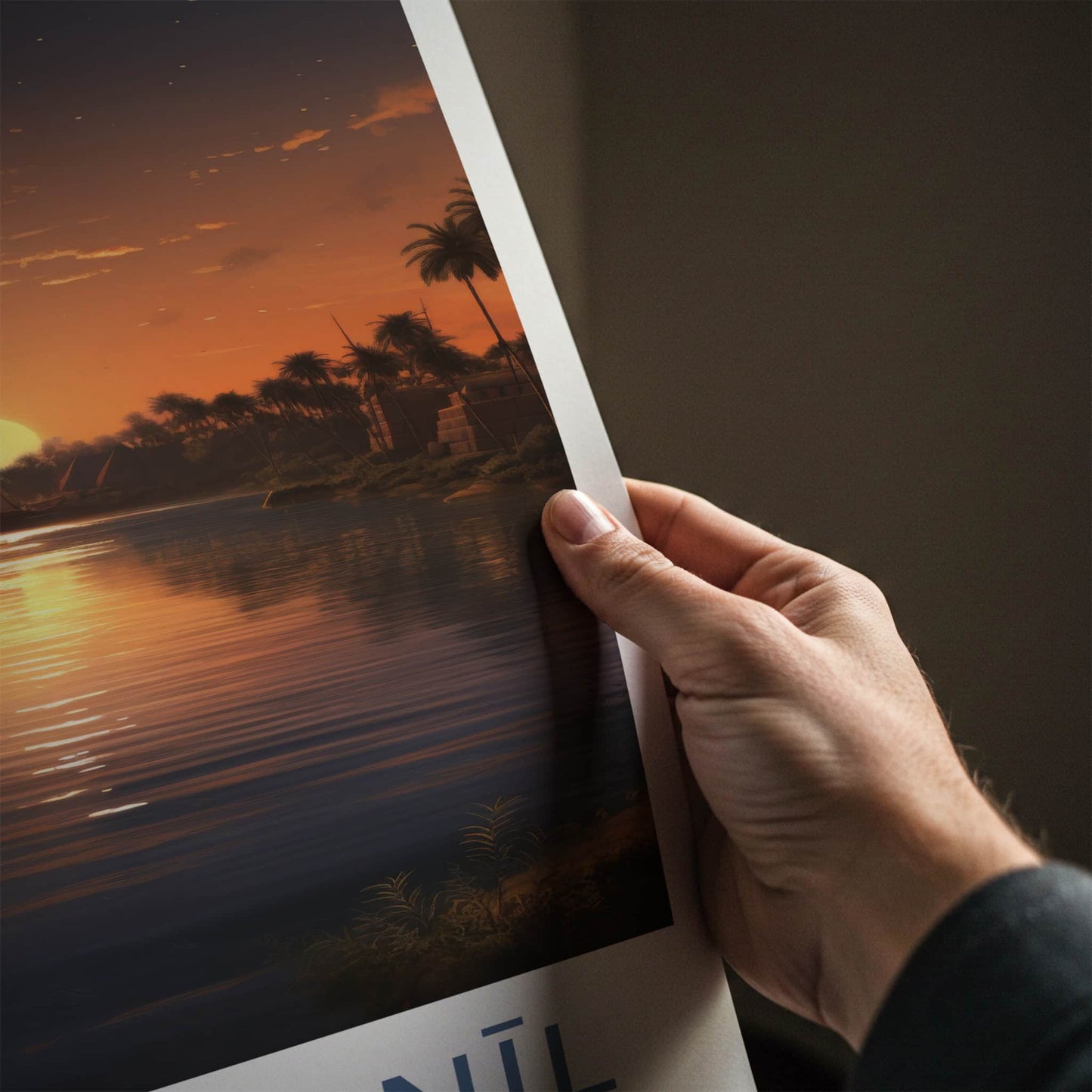 Nahr Al-Nil Poster - Africa Travel Art - River Sunset Boats Home Decor