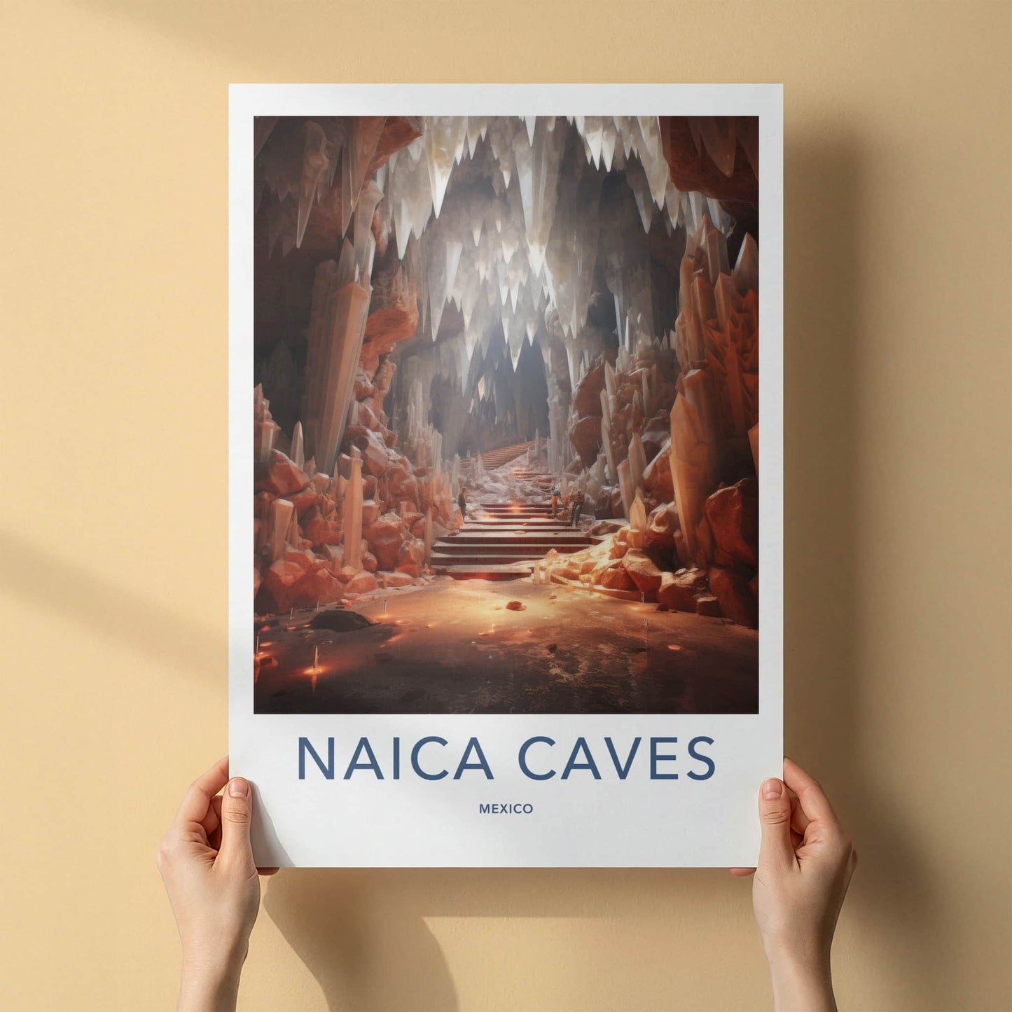 Naica Caves Poster - Mexico Travel Art - Giant Crystal Cavern Home Decor