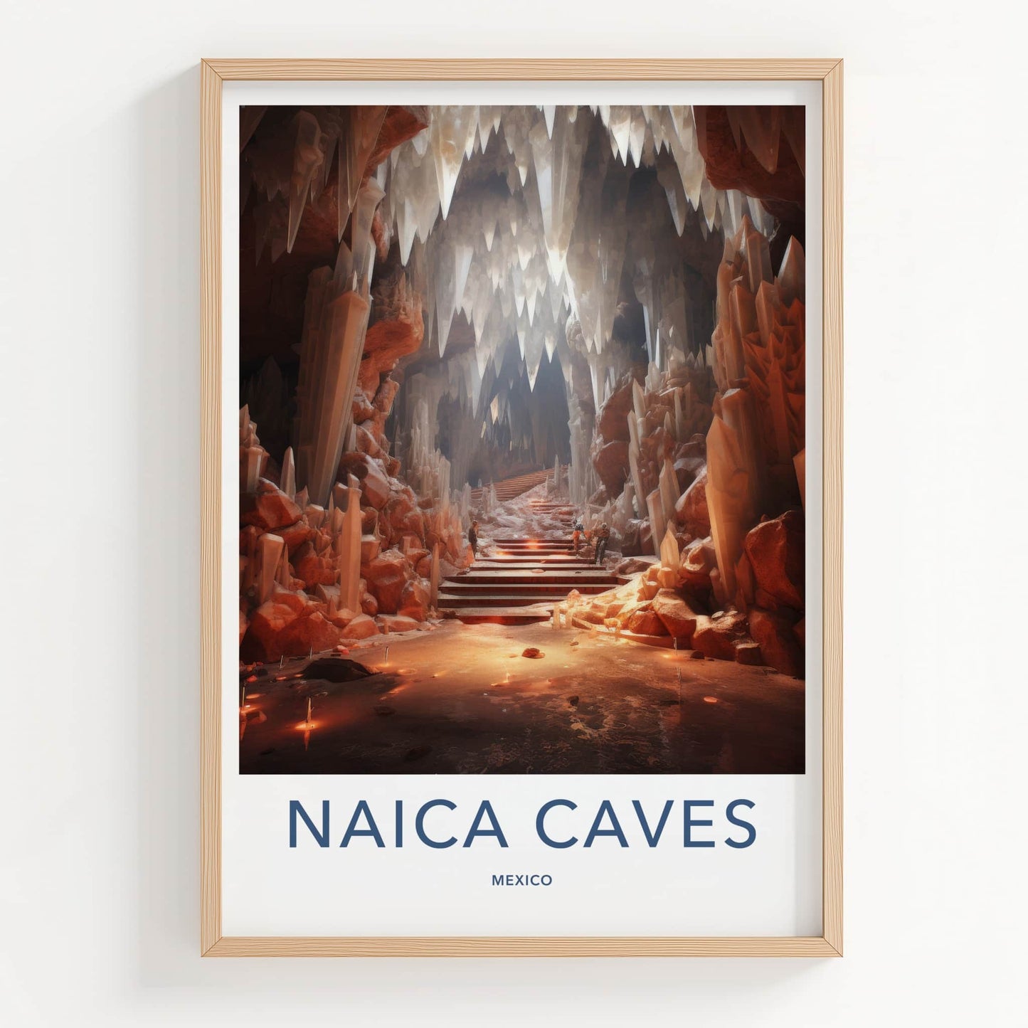 Naica Caves Poster - Mexico Travel Art - Giant Crystal Cavern Home Decor