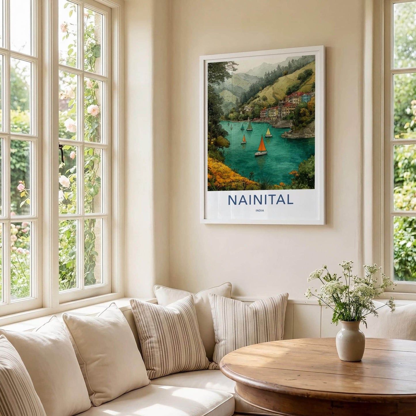 Nainital Poster - India Wall Art - Uttarakhand Mountain Lake Home Decor