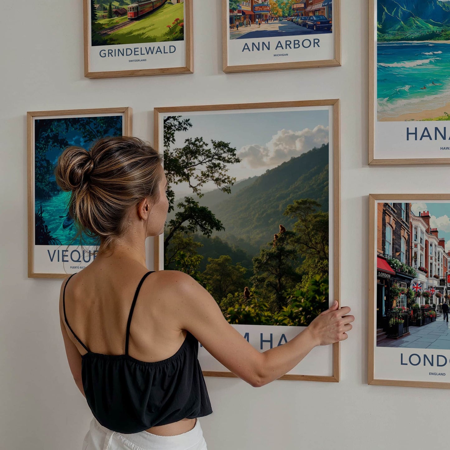 Nam Ha Poster - Laos Travel Art - Monkeys Mountain Haze Home Decor