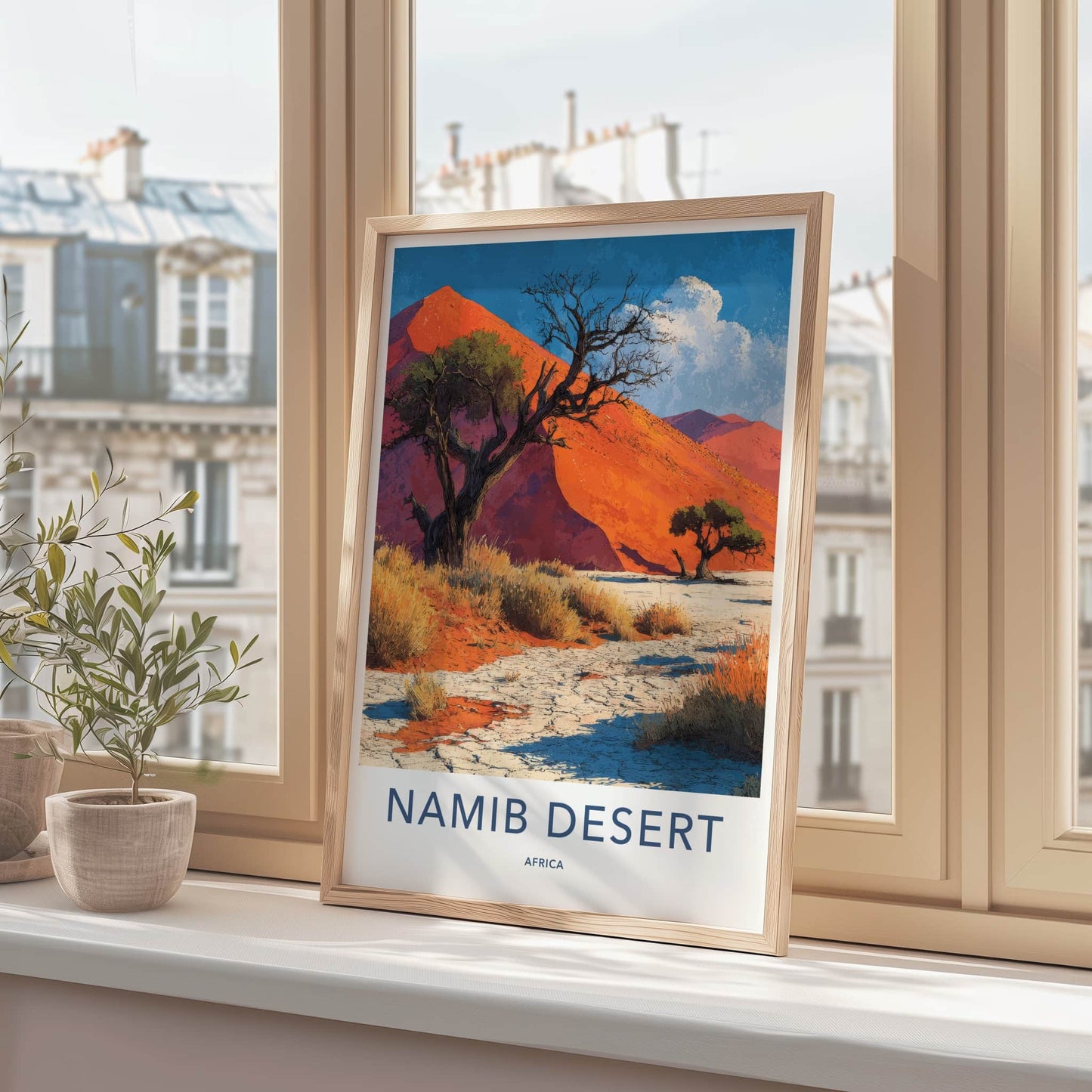 Namib Desert Poster - Africa Travel Print - Red Dune Landscape Home Decor