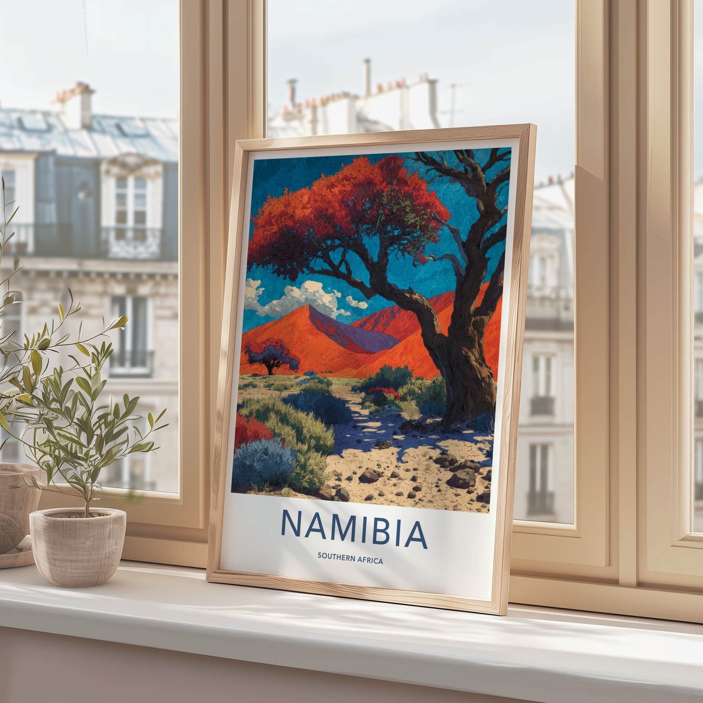 Namibia Poster - Africa Travel Art - Striking Desert Landscape Home Decor