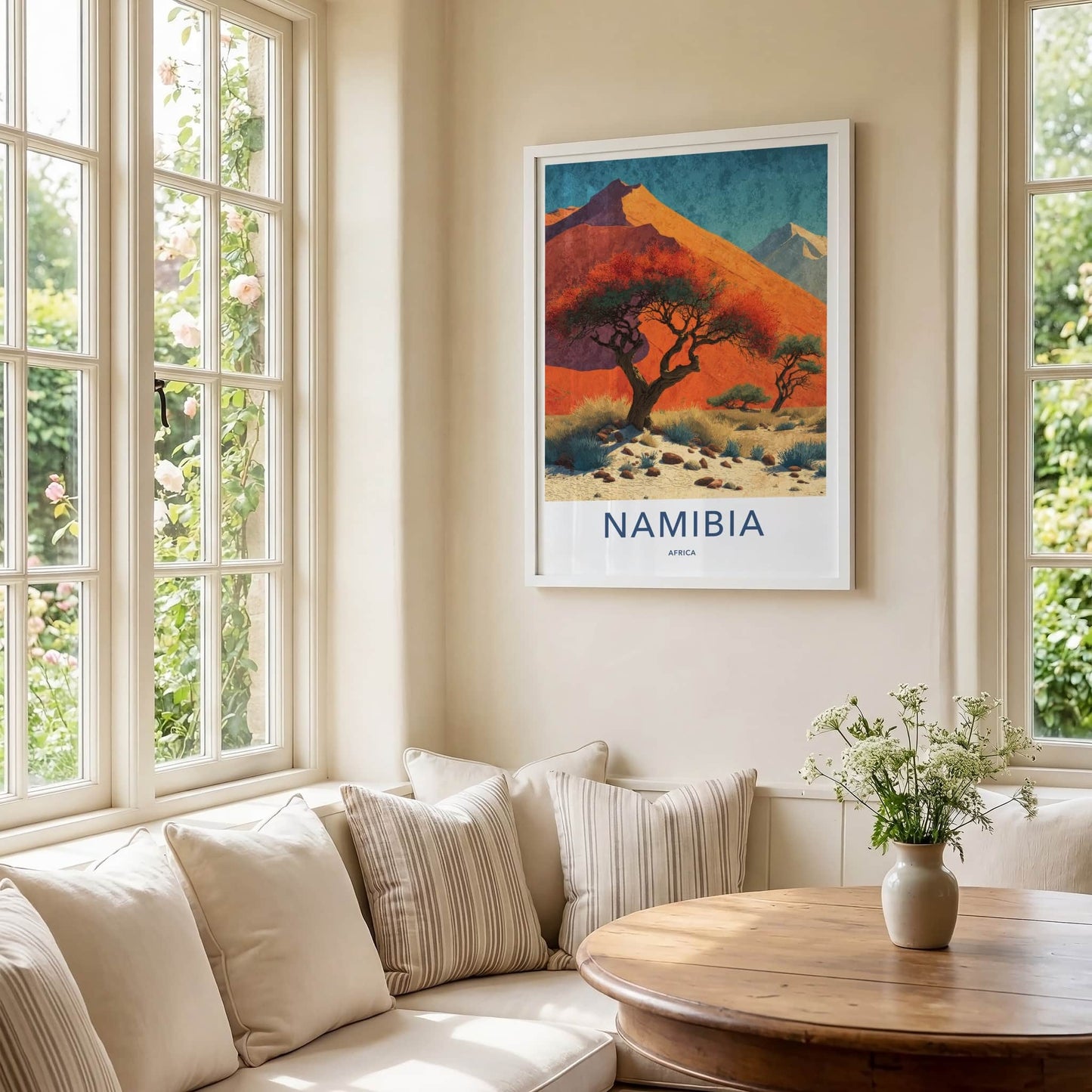 Namibia Poster - Africa Travel Art - Vibrant Desert Scene Home Decor