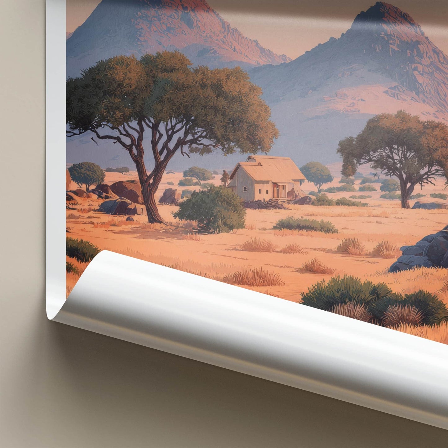 Namibia Poster - Namibia Travel Art - Desert Outback Cabin Wall Decor